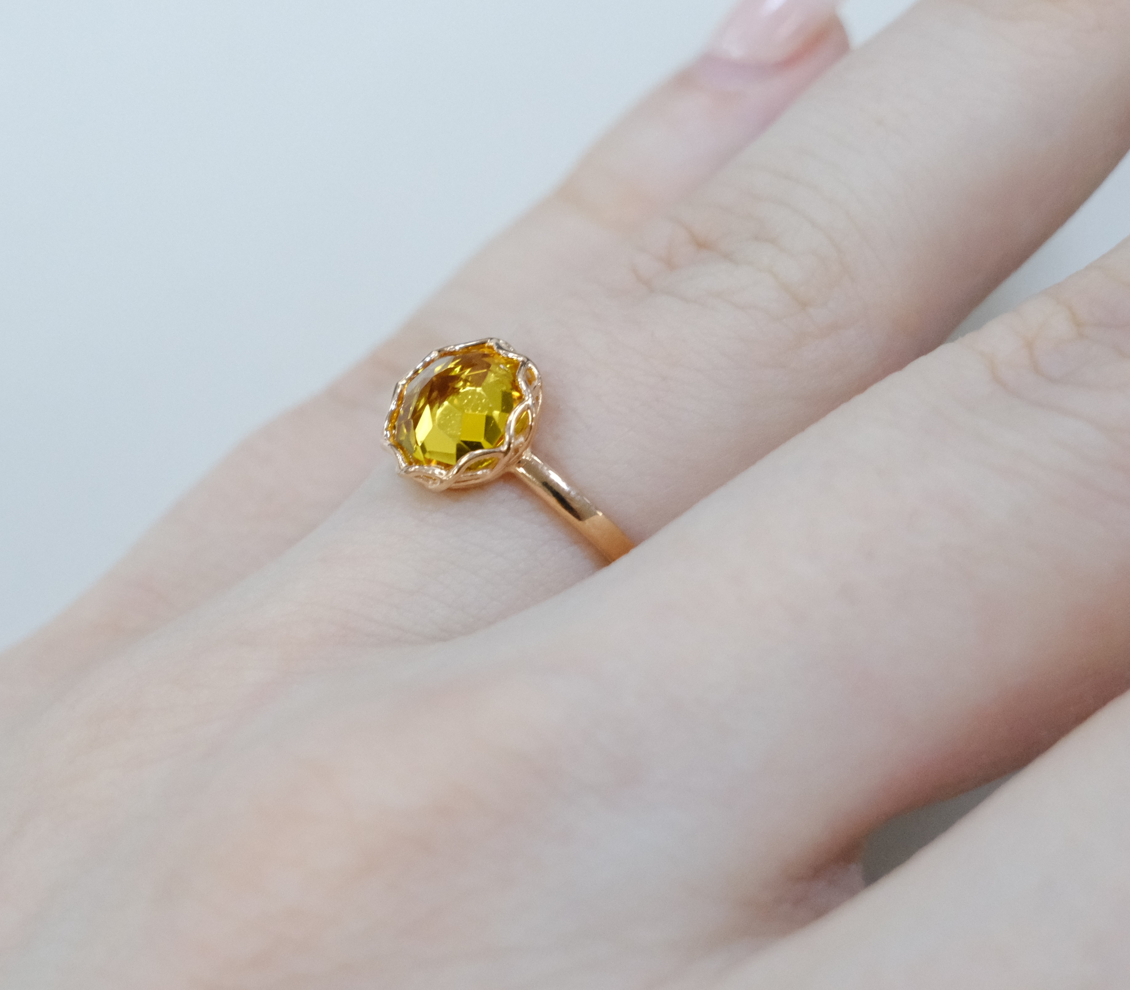 Серебряное кольцо с цитрином